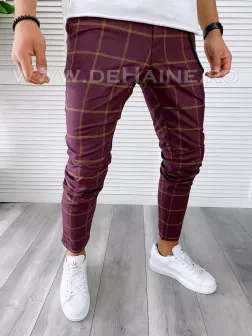 Pantaloni barbati casual regular fit grena B1761 14-1 E